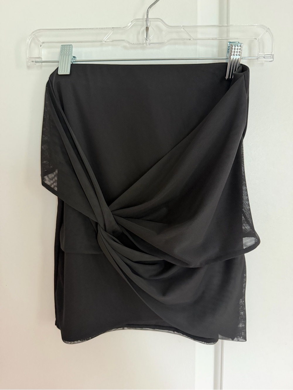 Topshop Black Twisted Draped Mini Skirt